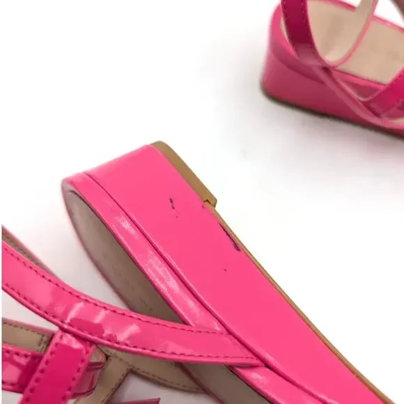 Stuart Weitzman Grecian Buckle Wedge Sandal Women's Peonia Size US9B EU39.5 - Picture 12 of 13